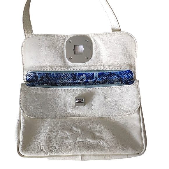 Longchamp White Patent Leather Shoulder Bag - Picture 6 of 16